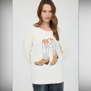 Western boots knit sweater